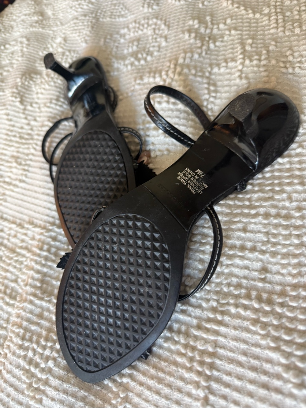 Black Flower Accent Kitten Heel Sandal - Picture 4 of 5